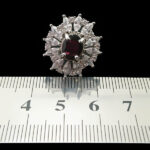 انگشتر نقره زنانه طرح جوانه با سنگ گارنت الماس تراش - Image 2