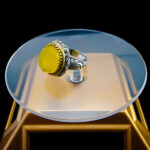 انگشتر نقره مردانه طرح چکاو با سنگ شرف الشمس + حکاکی - Image 4