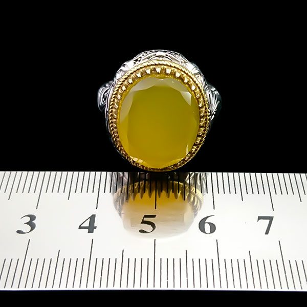 انگشتر نقره مردانه طرح چکاو با سنگ شرف الشمس + حکاکی - Image 5