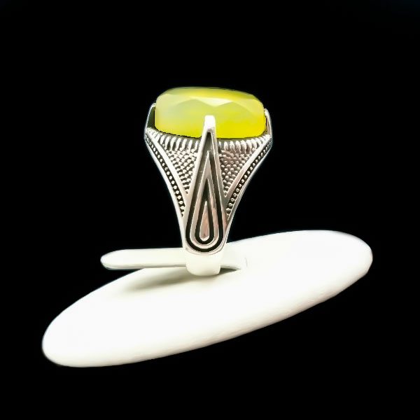 انگشتر نقره مردانه طرح حنیف با سنگ شرف الشمس - Image 4