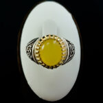 انگشتر نقره مردانه طرح زینب کبری با سنگ شرف الشمس + حکاکی - Image 5