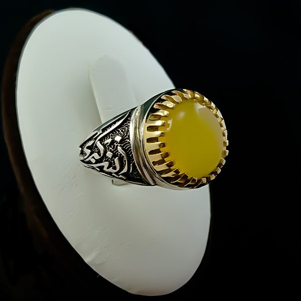 انگشتر شرف الشمس مردانه نقره ساده