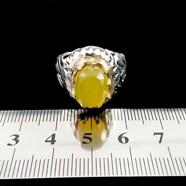 انگشتر نقره دست ساز مردانه طرح پرهان با سنگ شرف الشمس + حکاکی - Image 2