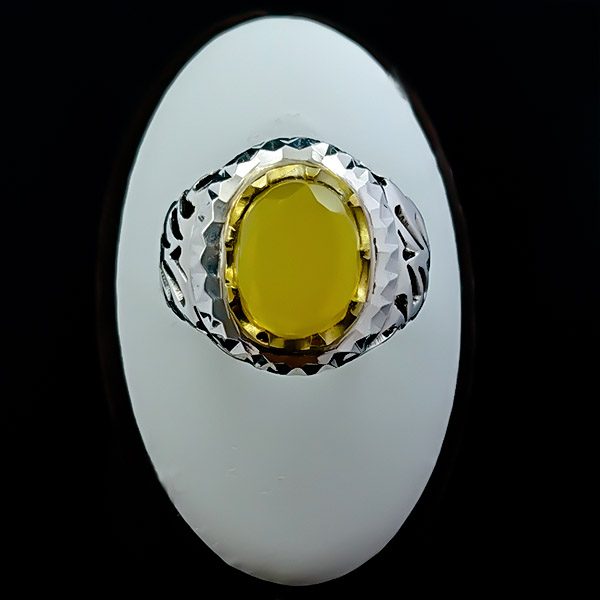 انگشتر نقره دست ساز مردانه طرح پرهان با سنگ شرف الشمس + حکاکی - Image 5