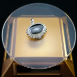 گردنبند زنانه نقره دور جواهری دست ساز با نگین حدید صینی + حکاکی - Image 3