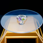 انگشتر نقره زنانه سه نگین فاخر طرح هلینا با سنگ های معدنی اصل - Image 4