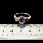 انگشتر نقره زنانه سه نگین فاخر طرح هلینا با سنگ های معدنی اصل - Image 2