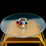 انگشتر نقره زنانه فاخر طرح هورناز با چند سنگ معدنی اصل - Image 2