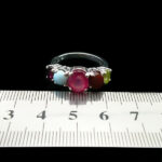 انگشتر نقره زنانه فاخر طرح هورناز با چند سنگ معدنی اصل - Image 3