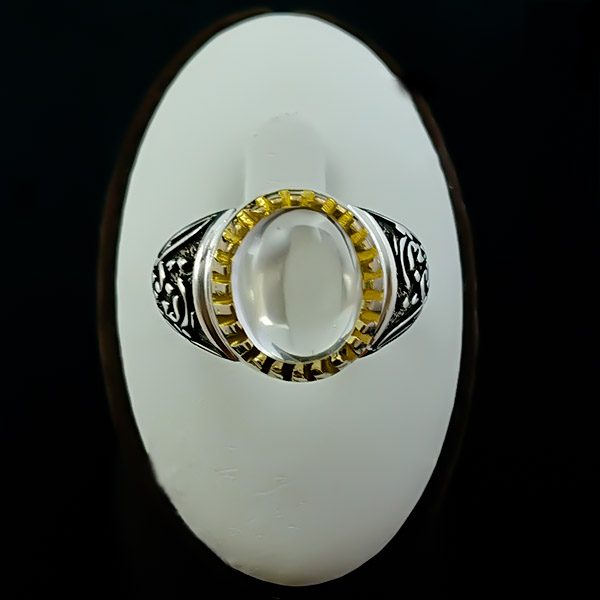 انگشتر نقره مردانه طرح زینب کبری با سنگ در نجف اصلی - Image 5