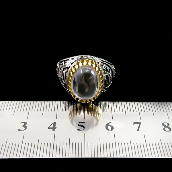 انگشتر نقره مردانه طرح یا ستارالعیوب با سنگ در نجف اصلی - Image 4