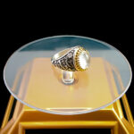 انگشتر نقره مردانه طرح یا ستارالعیوب با سنگ در نجف اصلی - Image 2