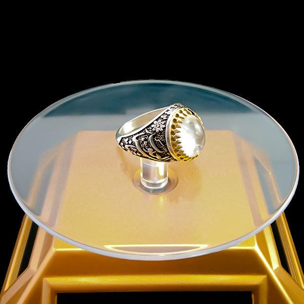 انگشتر نقره مردانه طرح یا ستارالعیوب با سنگ در نجف اصلی - Image 2