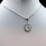 گردنبند نقره زنانه طرح ستایش با سنگ در نجف اصلی - Image 2