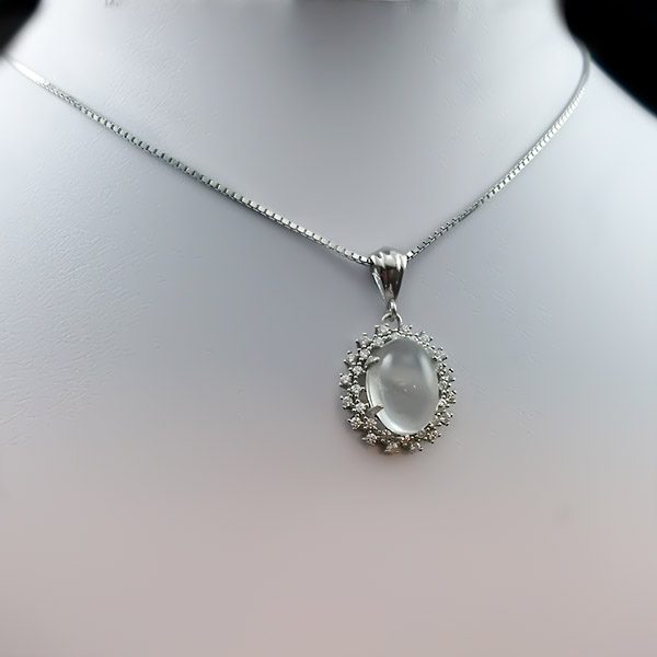 گردنبند نقره زنانه طرح ستایش با سنگ در نجف اصلی - Image 2