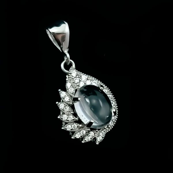 گردنبند نقره زنانه طرح گیتی با سنگ در نجف اصلی - Image 3