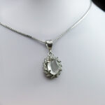 گردنبند نقره زنانه طرح مروارید با سنگ در نجف اصلی - Image 2