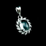 گردنبند نقره زنانه طرح مروارید با سنگ در نجف اصلی