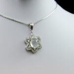 گردنبند نقره زنانه طرح ستاره دریایی با سنگ در نجف اصلی - Image 4