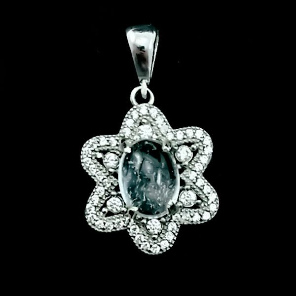 گردنبند نقره زنانه طرح ستاره دریایی با سنگ در نجف اصلی - Image 2