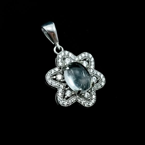 گردنبند نقره زنانه طرح ستاره دریایی با سنگ در نجف اصلی - Image 3