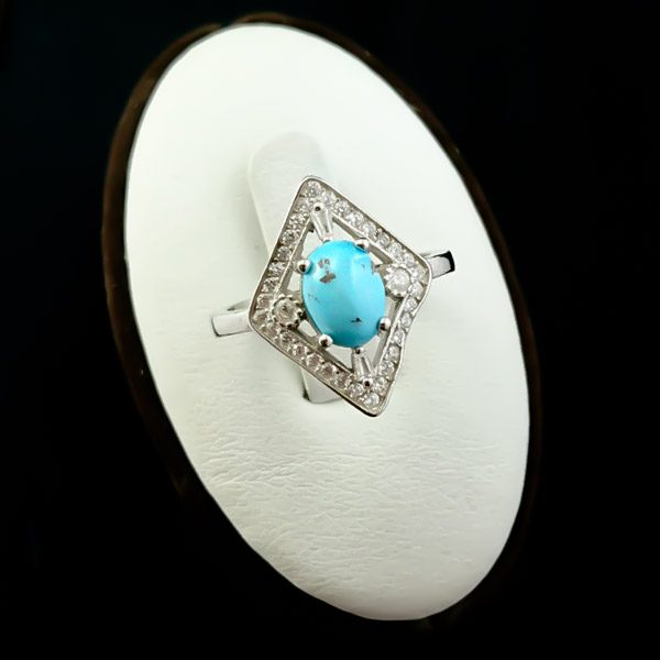 ۲-۱-۰۲۸ turquoise-ring (1) انگشتر فیروزه زنانه نقره