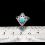 انگشتر نقره زنانه طرح شادگل با سنگ فیروزه نیشابوری - Image 4