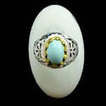 انگشتر نقره مردانه دست ساز طرح حسام با سنگ فیروزه نیشابوری - Image 4