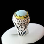 انگشتر نقره مردانه دست ساز طرح حسام با سنگ فیروزه نیشابوری - Image 5