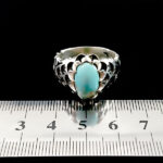 انگشتر نقره مردانه دست ساز طرح ثامن با سنگ فیروزه نیشابوری - Image 3