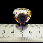 انگشتر نقره طرح حامی با سنگ آمیتیست الماس تراش - Image 4