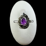 انگشتر نقره زنانه طرح هیلدا با سنگ آمیتیست اصلی - Image 2