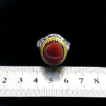 انگشتر نقره مردانه طرح حانان با سنگ عقیق یمنی سرخ - Image 2