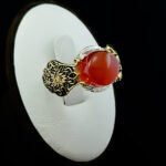 انگشتر نقره مردانه طرح جاوید با سنگ عقیق یمنی