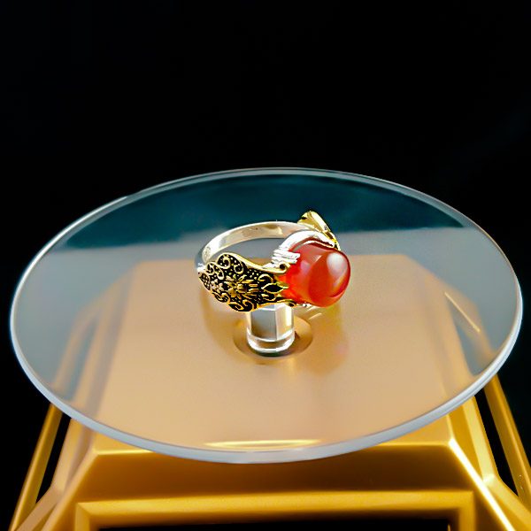 انگشتر نقره مردانه طرح جاوید با سنگ عقیق یمنی - Image 4