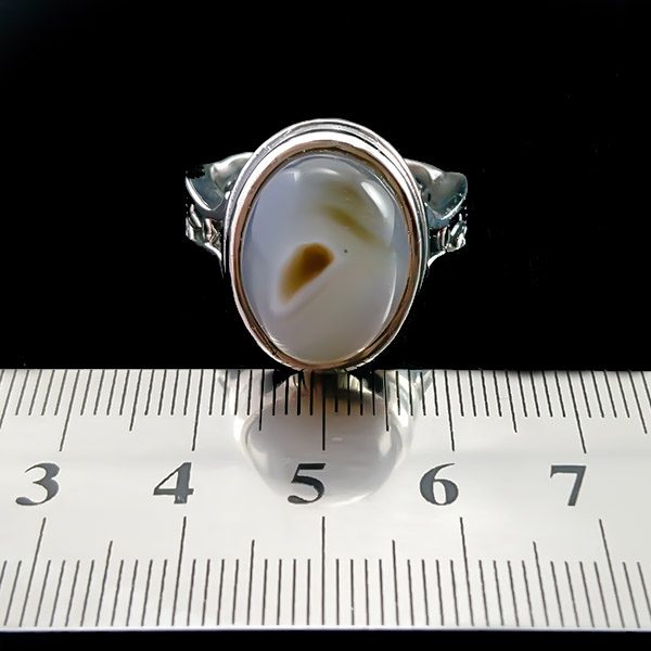 انگشتر نقره مردانه طرح جویا با سنگ عقیق سلیمانی - Image 6