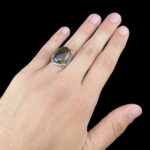 انگشتر نقره مردانه طرح بهدین با سنگ عقیق سلیمانی - Image 2