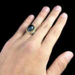 انگشتر نقره مردانه طرح پارسیا با سنگ عقیق سلیمانی - Image 2