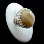 انگشتر نقره مردانه طرح کف العباس با سنگ عقیق سلیمانی