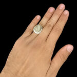 انگشتر نقره مردانه طرح کف العباس با سنگ عقیق سلیمانی - Image 3