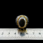 انگشتر نقره مردانه طرح یا علی یا فاطمه با سنگ عقیق سلیمانی اصل - Image 6