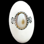 انگشتر نقره مردانه طرح خوشنود با سنگ عقیق سلیمانی اصل - Image 3