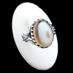 انگشتر نقره مردانه طرح خوشنود با سنگ عقیق سلیمانی اصل