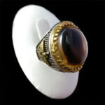 انگشتر نقره مردانه طرح پاسارگاد ۲ با سنگ عقیق سلیمانی اصل