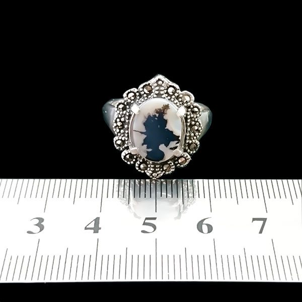 انگشتر نقره زنانه طرح ویونا با سنگ عقیق شجر اصلی - Image 4