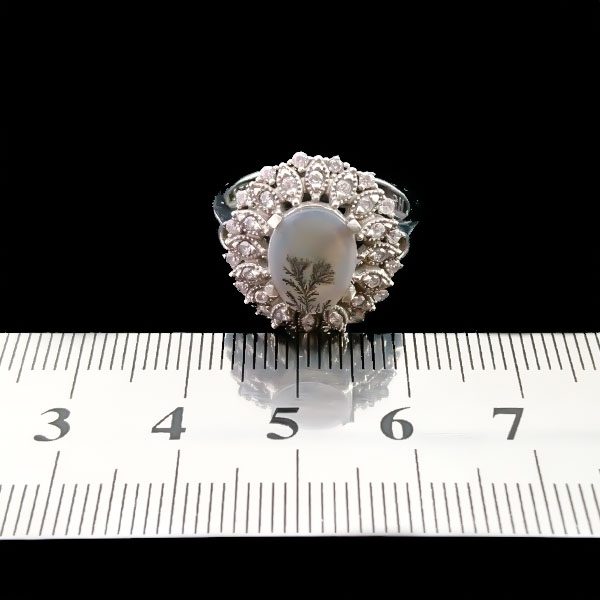 انگشتر نقره زنانه طرح هانا با سنگ عقیق شجر اصلی - Image 4