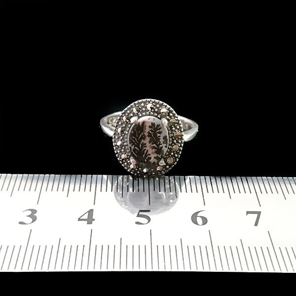 انگشتر نقره زنانه طرح هلیا با سنگ عقیق شجر اصلی - Image 4