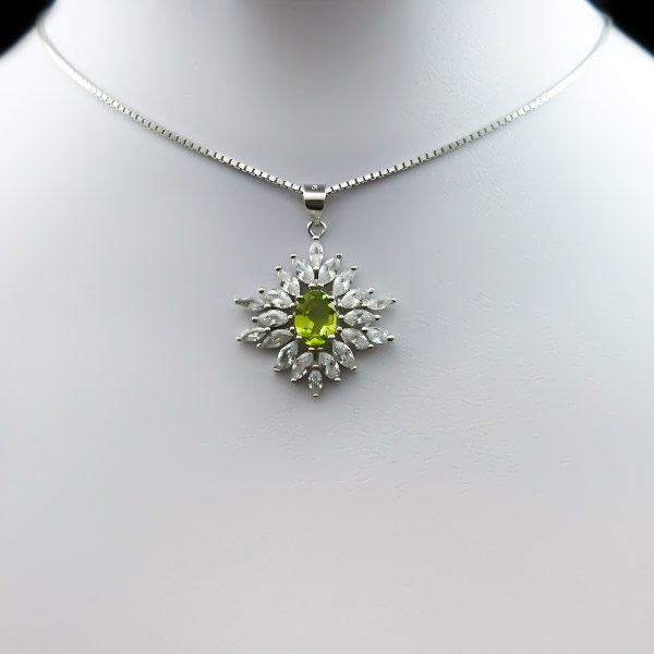 گردنبند زبرجد زنانه نقره صفوی