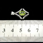 گردنبند نقره زنانه طرح نوشین با سنگ زبرجد الماس تراش اصلی - Image 3