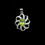 گردنبند نقره زنانه طرح نیکو با سنگ زبرجد الماس تراش اصلی - Image 3